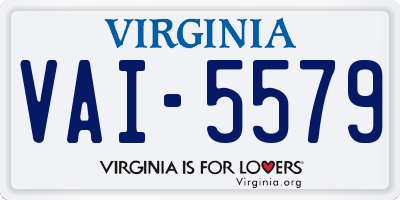VA license plate VAI5579