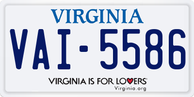 VA license plate VAI5586
