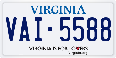 VA license plate VAI5588