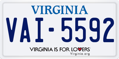 VA license plate VAI5592