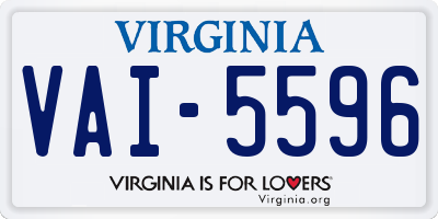 VA license plate VAI5596