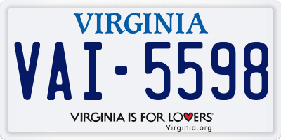VA license plate VAI5598
