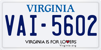 VA license plate VAI5602
