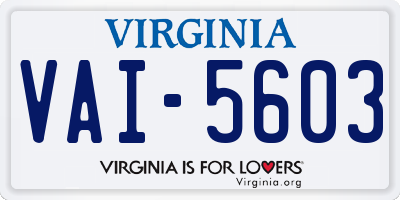 VA license plate VAI5603
