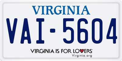 VA license plate VAI5604