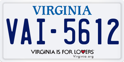 VA license plate VAI5612