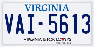 VA license plate VAI5613