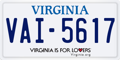 VA license plate VAI5617