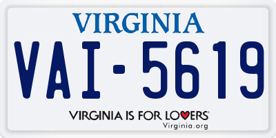 VA license plate VAI5619