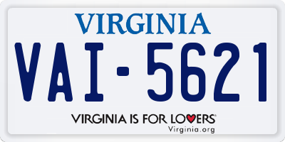 VA license plate VAI5621