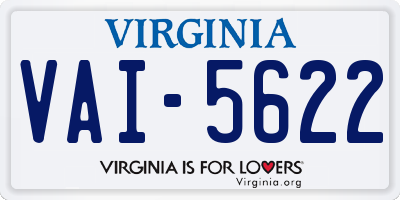 VA license plate VAI5622