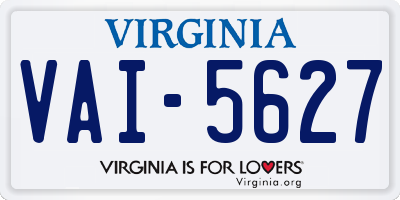 VA license plate VAI5627