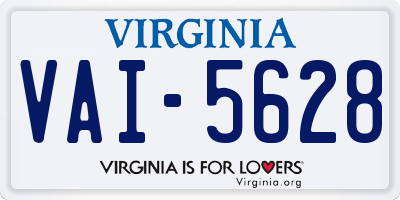 VA license plate VAI5628