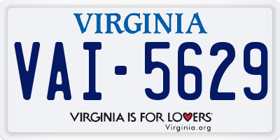 VA license plate VAI5629
