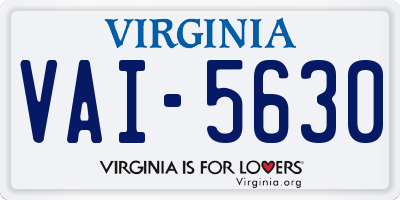 VA license plate VAI5630