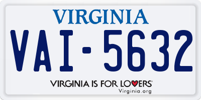 VA license plate VAI5632
