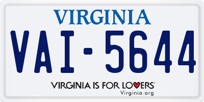 VA license plate VAI5644