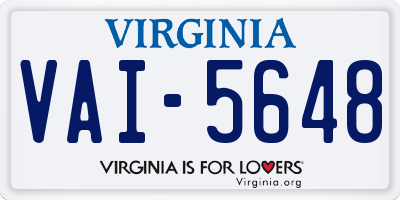 VA license plate VAI5648