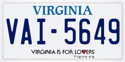 VA license plate VAI5649