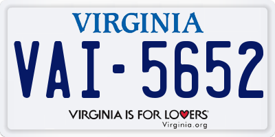 VA license plate VAI5652