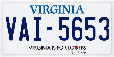 VA license plate VAI5653