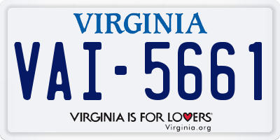 VA license plate VAI5661