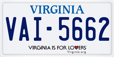 VA license plate VAI5662
