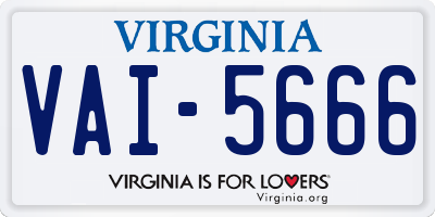 VA license plate VAI5666