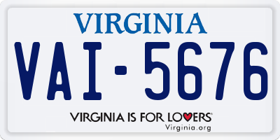 VA license plate VAI5676