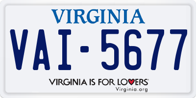 VA license plate VAI5677