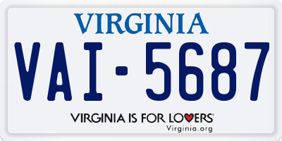 VA license plate VAI5687
