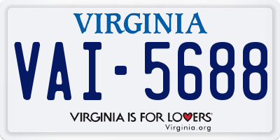 VA license plate VAI5688