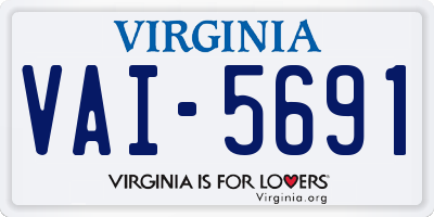 VA license plate VAI5691