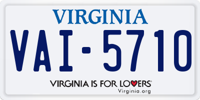 VA license plate VAI5710