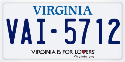 VA license plate VAI5712