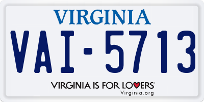 VA license plate VAI5713