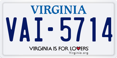VA license plate VAI5714