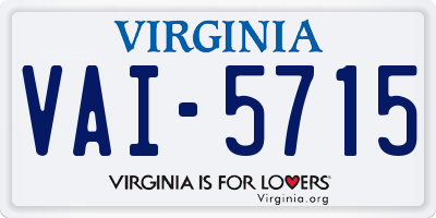 VA license plate VAI5715