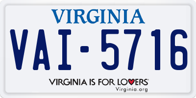 VA license plate VAI5716