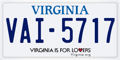 VA license plate VAI5717