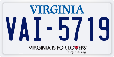 VA license plate VAI5719