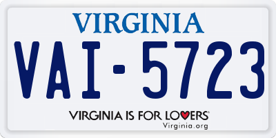 VA license plate VAI5723