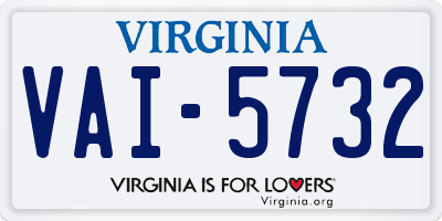 VA license plate VAI5732