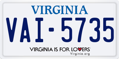 VA license plate VAI5735