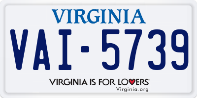 VA license plate VAI5739