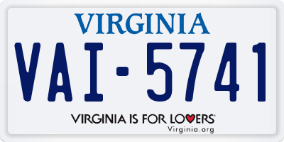 VA license plate VAI5741