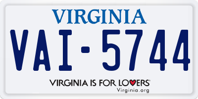 VA license plate VAI5744