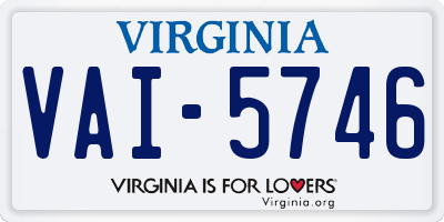 VA license plate VAI5746