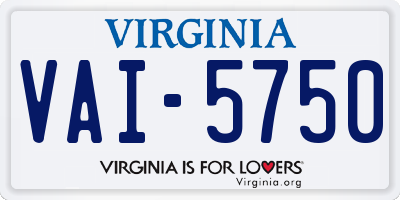 VA license plate VAI5750