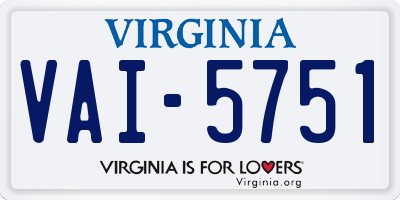 VA license plate VAI5751